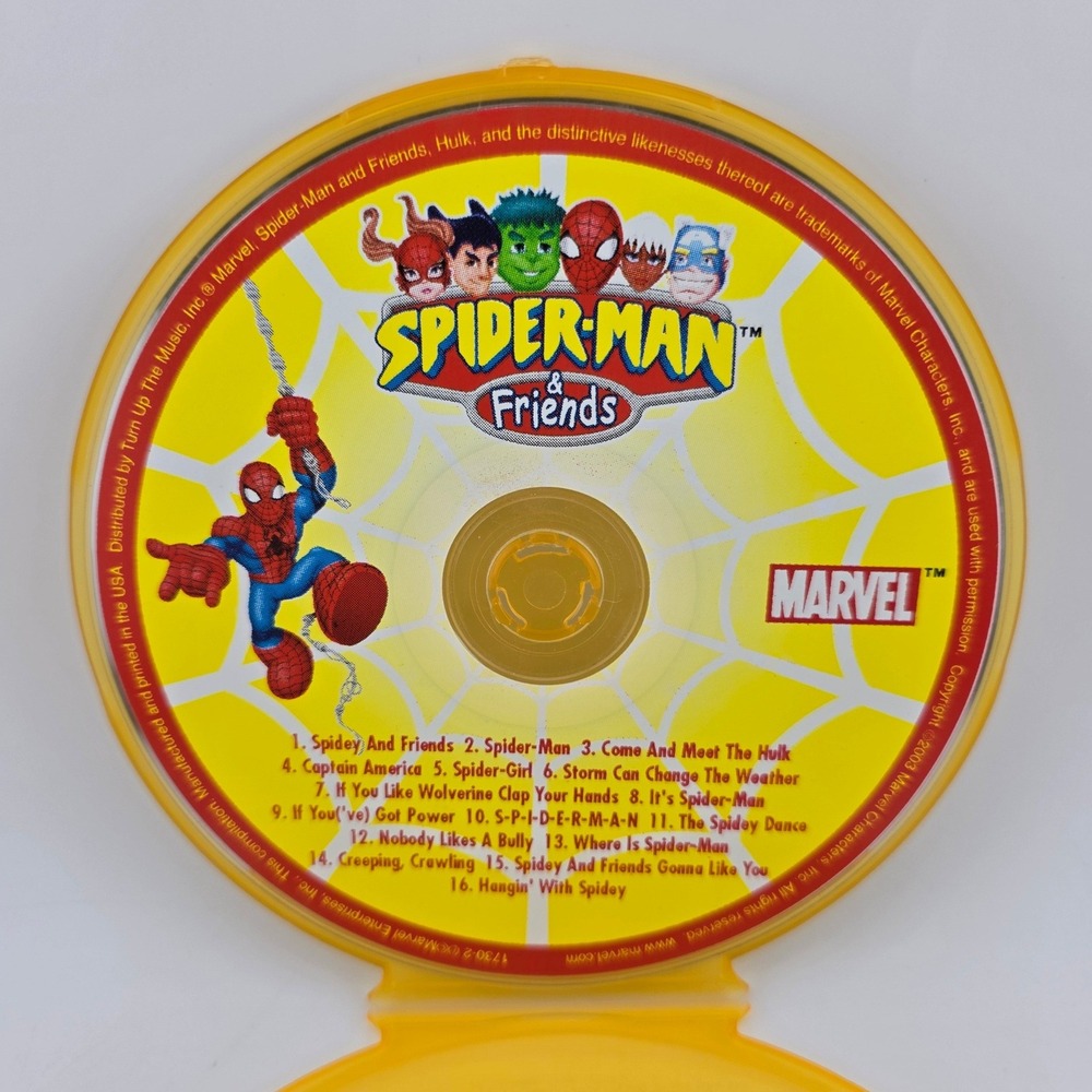 Marvel Spider-Man & Friends Soundtrack CD 2003 Yellow‎ Case Kids Music Vintage